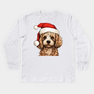 Cavapoo Dog christmas Kids Long Sleeve T-Shirt